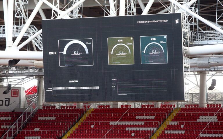 5G en el campeonato internacional de fútbol Moscú 2018.