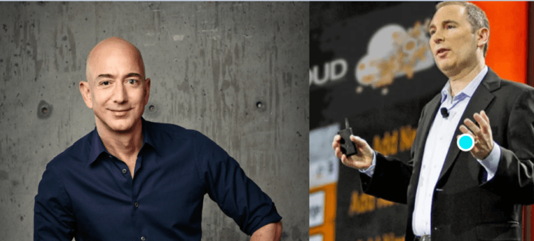 Jeff Bezos y Andy Jassy, los dos hombres fuertes de Amazon.