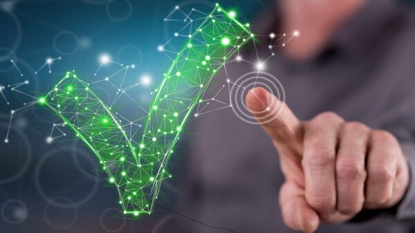 Man touching a validation concept