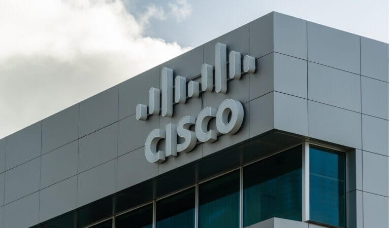 OEIRAS, PORTUGAL – JANUARY 10, 2026: Cisco Systems Company Sign. Oeiras, Portugal